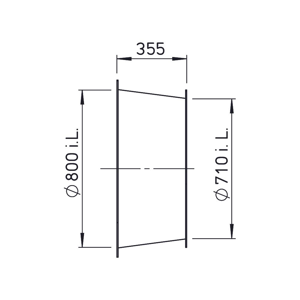Helios Diffusor DIF 710 komplett, DN 710 auf DN 800, Länge 355mm... HELIOS-03567 4010184035671 (Abb. 2)