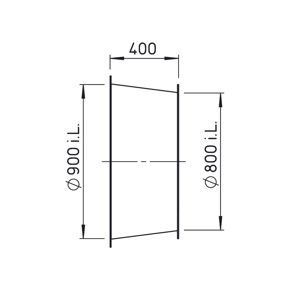 Helios DIF 800 Diffusor komplett, DN 800 auf DN 900, Länge 400mm... HELIOS-03568 4010184035688 (Abb. 2)