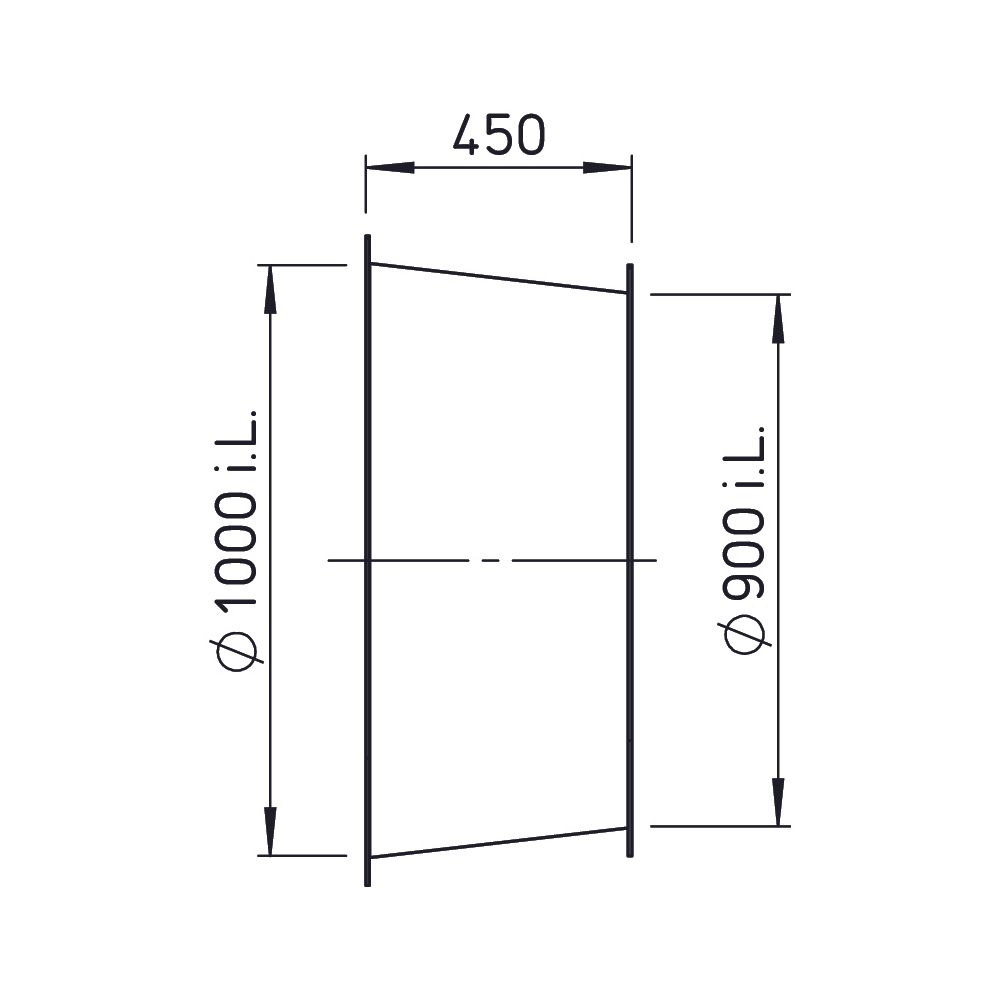 Helios DIF 900 Diffusor komplett, DN 900 auf DN 1000, Länge 450mm... HELIOS-03569 4010184035695 (Abb. 2)