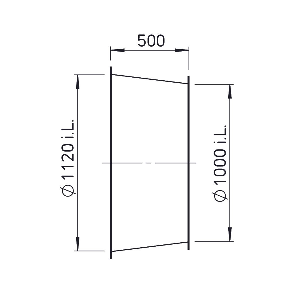 Helios DIF 1000 Diffusor komplett, DN 1000 auf DN 1120, Länge 500mm... HELIOS-03570 4010184035701 (Abb. 2)
