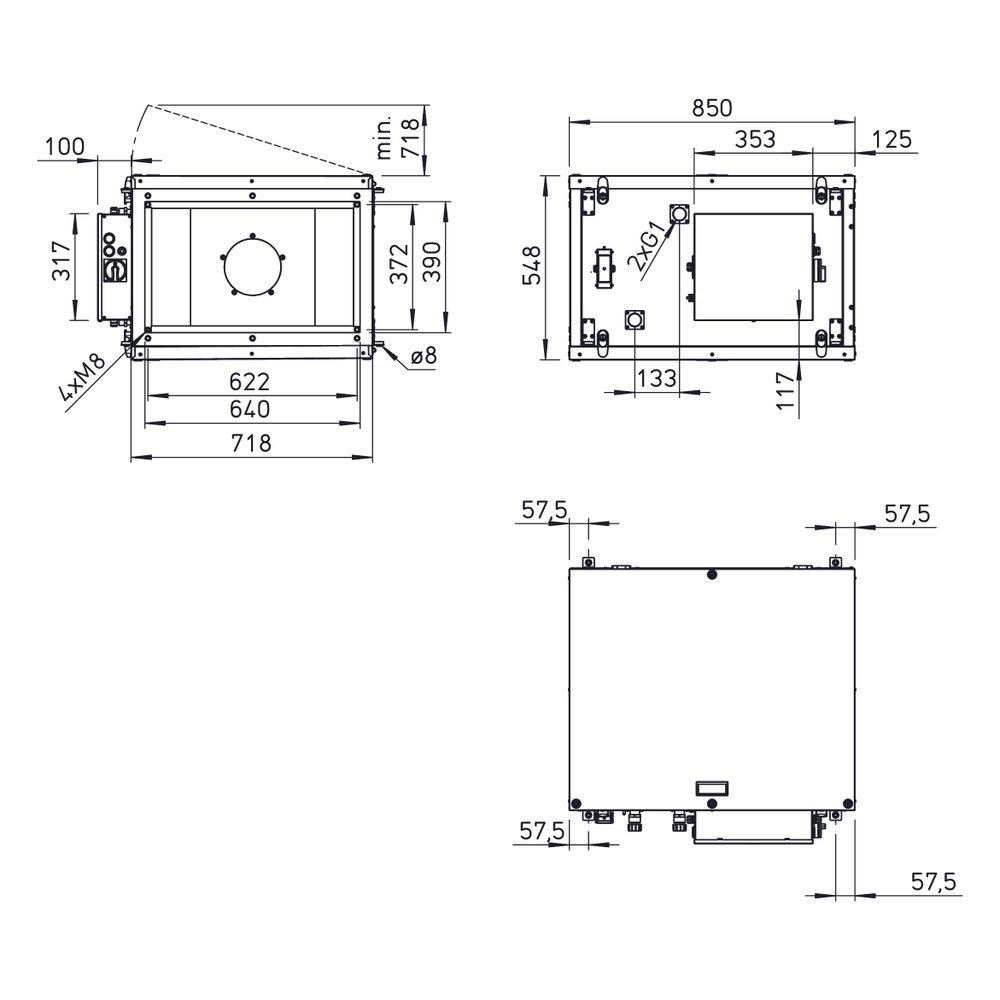 Helios ALB EC 60/35 WW Außenluft-Box mit WW-Heizregister und Luftfilter rechteckig, 1,03k... HELIOS-06536 4010184065364 (Abb. 2)