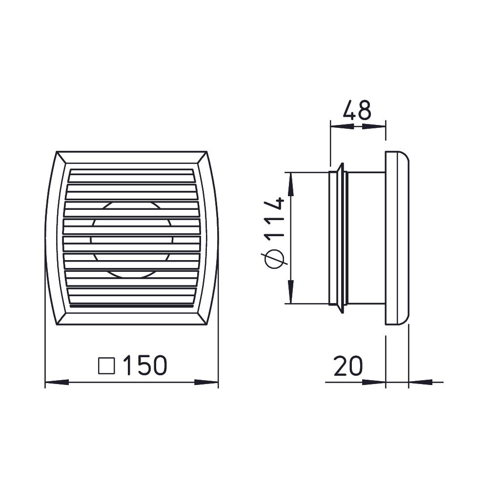 Helios ZLA 125 FB Fassadenblende zu ZLA 125 inkl. Insektenschutzgitter... HELIOS-04398 4010184043980 (Abb. 2)