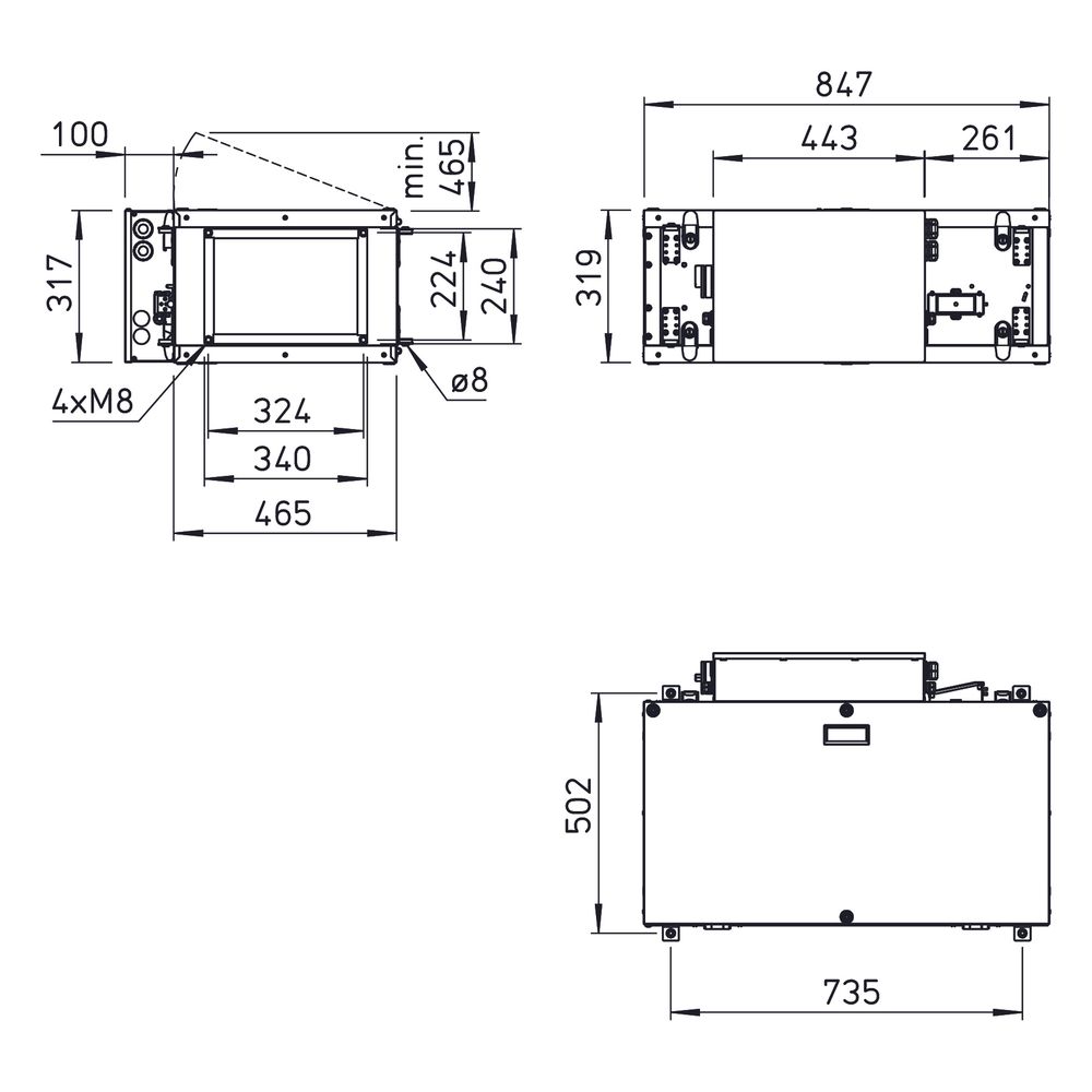 Helios Außenluft-Box ALB EC 30/20 EH mit E-Heizregister und Luftfilter rechteckig, 720m3/... HELIOS-06538 4010184065388 (Abb. 2)