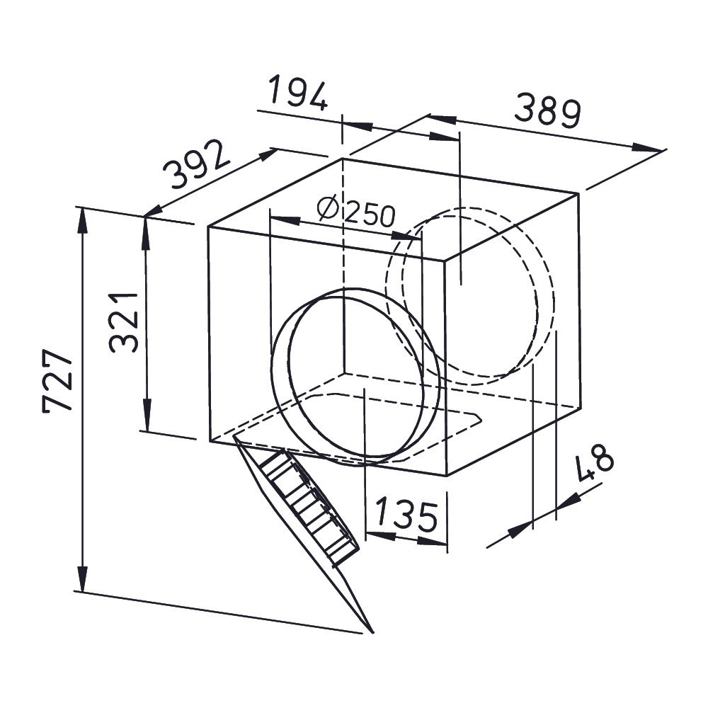 Helios SVR EC 250 SlimVent EC Radialventilator mit Rohranschluss DN 250, 1-PH 230V regelb... HELIOS-02294 4010184022947 (Abb. 2)