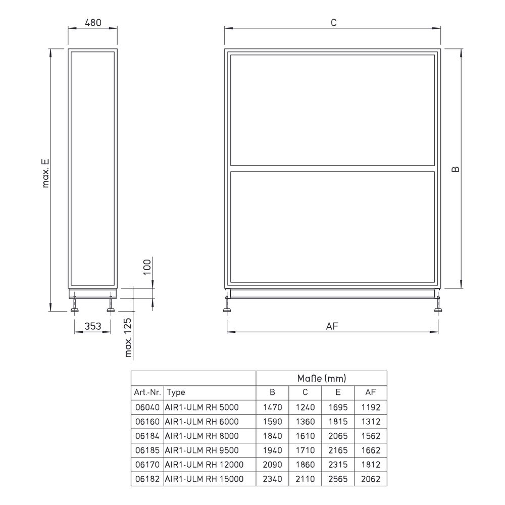 Helios Umluft-Modul AIR1-ULM RH 6000, bestehend aus Umluftklappe einschließlich Antrieb, ... HELIOS-06160 4010184061601 (Abb. 2)