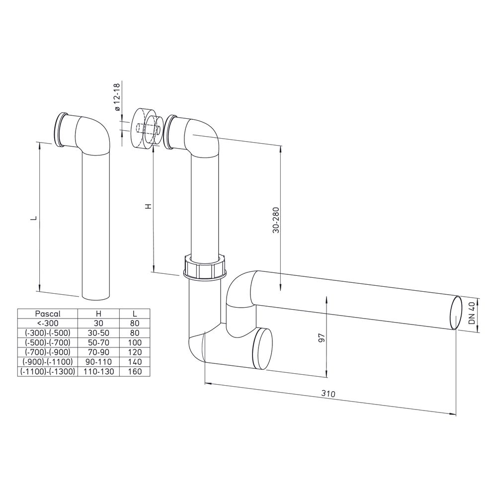Helios Kugelsiphon AIR1-KS D für deckenmontierte AIR1 Geräte und Kühlregister, Anschluss ... HELIOS-07170 4010184071709 (Abb. 2)