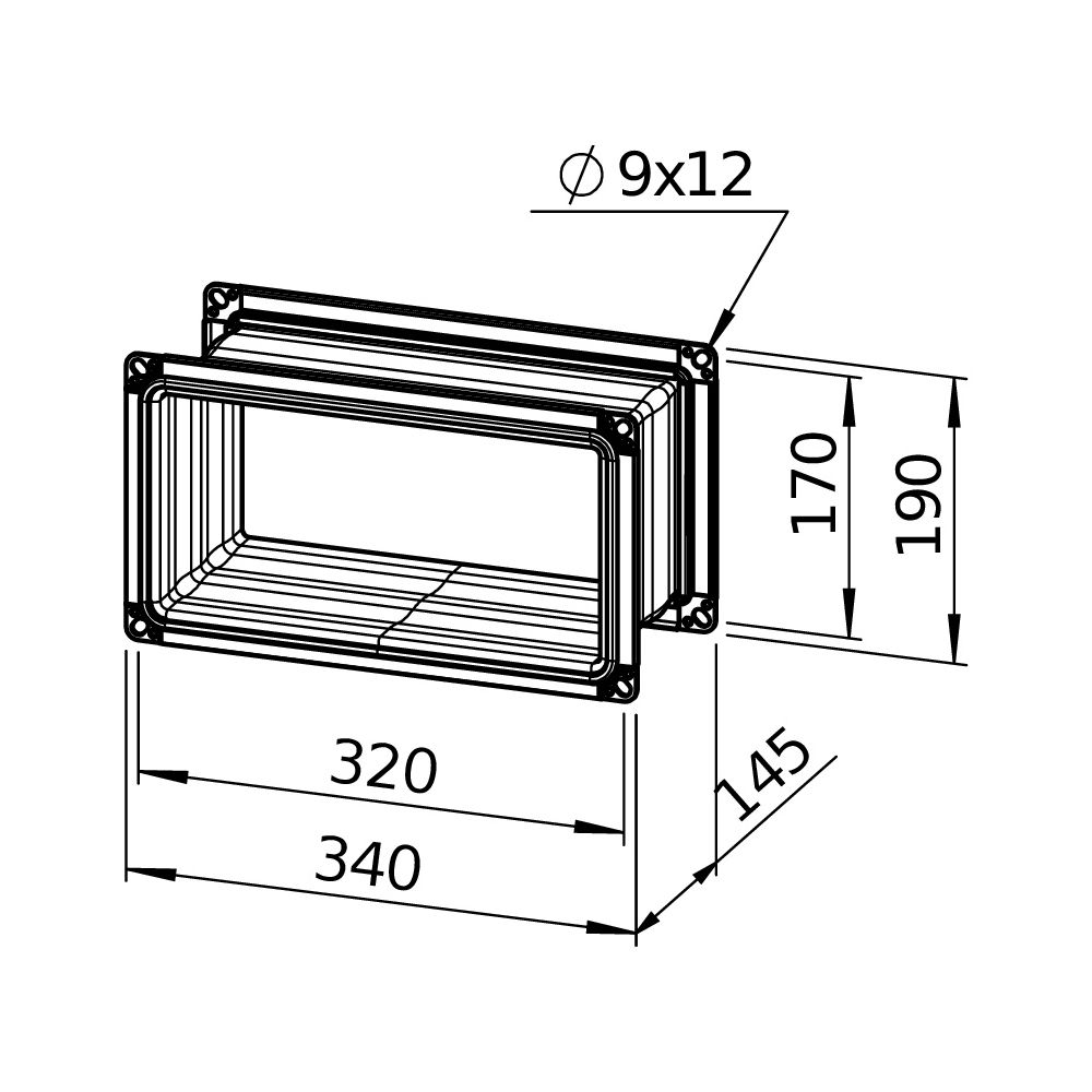 Helios Verbindungsstück AIR1-VS 30/15 flexibel rechteckig 338x145x188mm, mit Flanschen... HELIOS-07400 4010184074007 (Abb. 3)