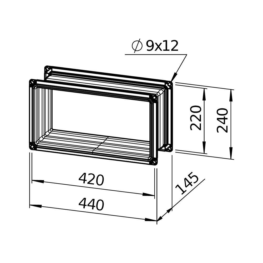 Helios Verbindungsstück AIR1-VS 40/20 flexibel rechteckig 440x145x240mm, mit Flanschen... HELIOS-07403 4010184074038 (Abb. 3)