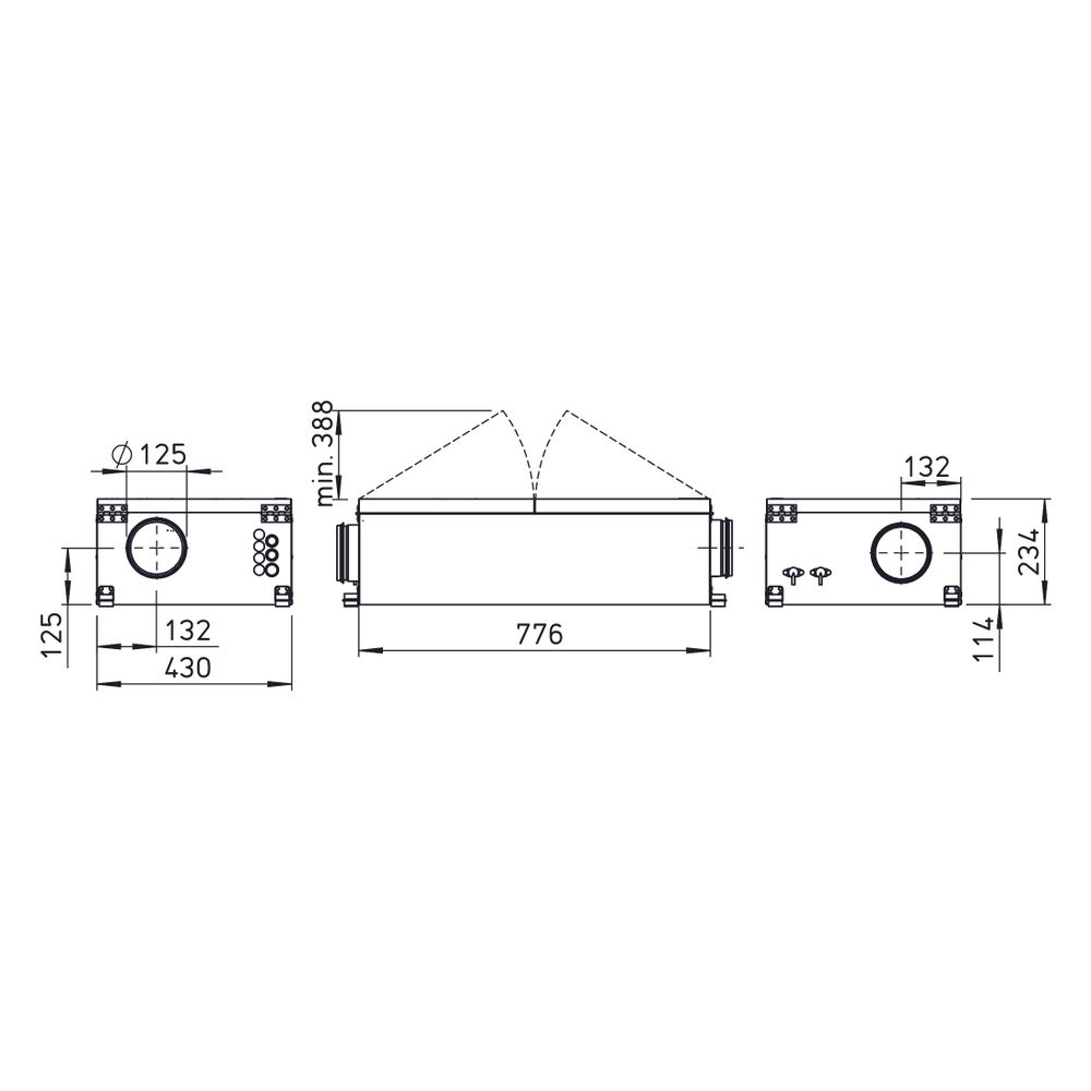 Helios ALB EC 125 EH Außenluft-Box mit E-Heizregister und Luftfilter, 445m3/h, Motor/Heiz... HELIOS-06808 4010184068082 (Abb. 2)
