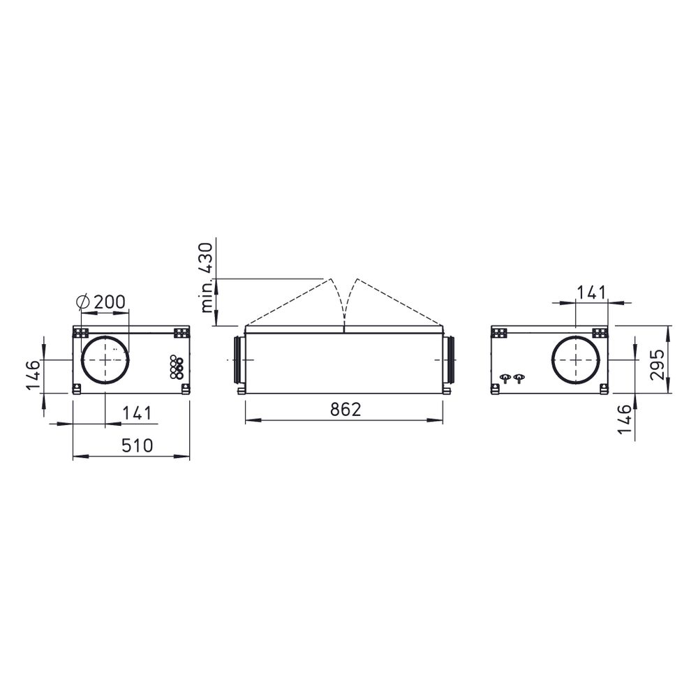Helios ALB EC 200 EH Außenluft-Box mit E-Heizregister und Luftfilter, 720m3/h, Motor 1-PH... HELIOS-06809 4010184068099 (Abb. 2)