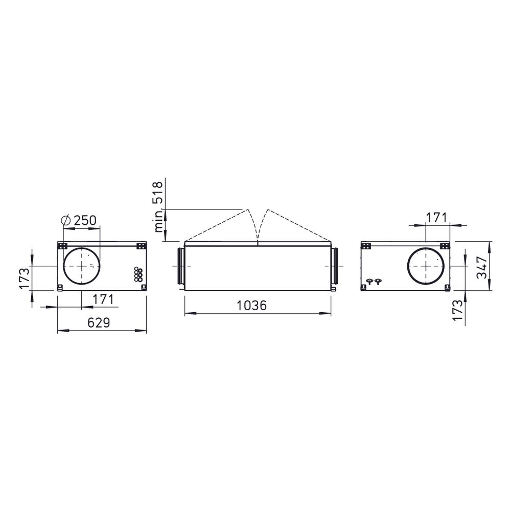 Helios ALB EC 250 EH Außenluft-Box mit E-Heizregister und Luftfilter, 1010m3/h, 3-PH 400V... HELIOS-06818 4010184068181 (Abb. 2)
