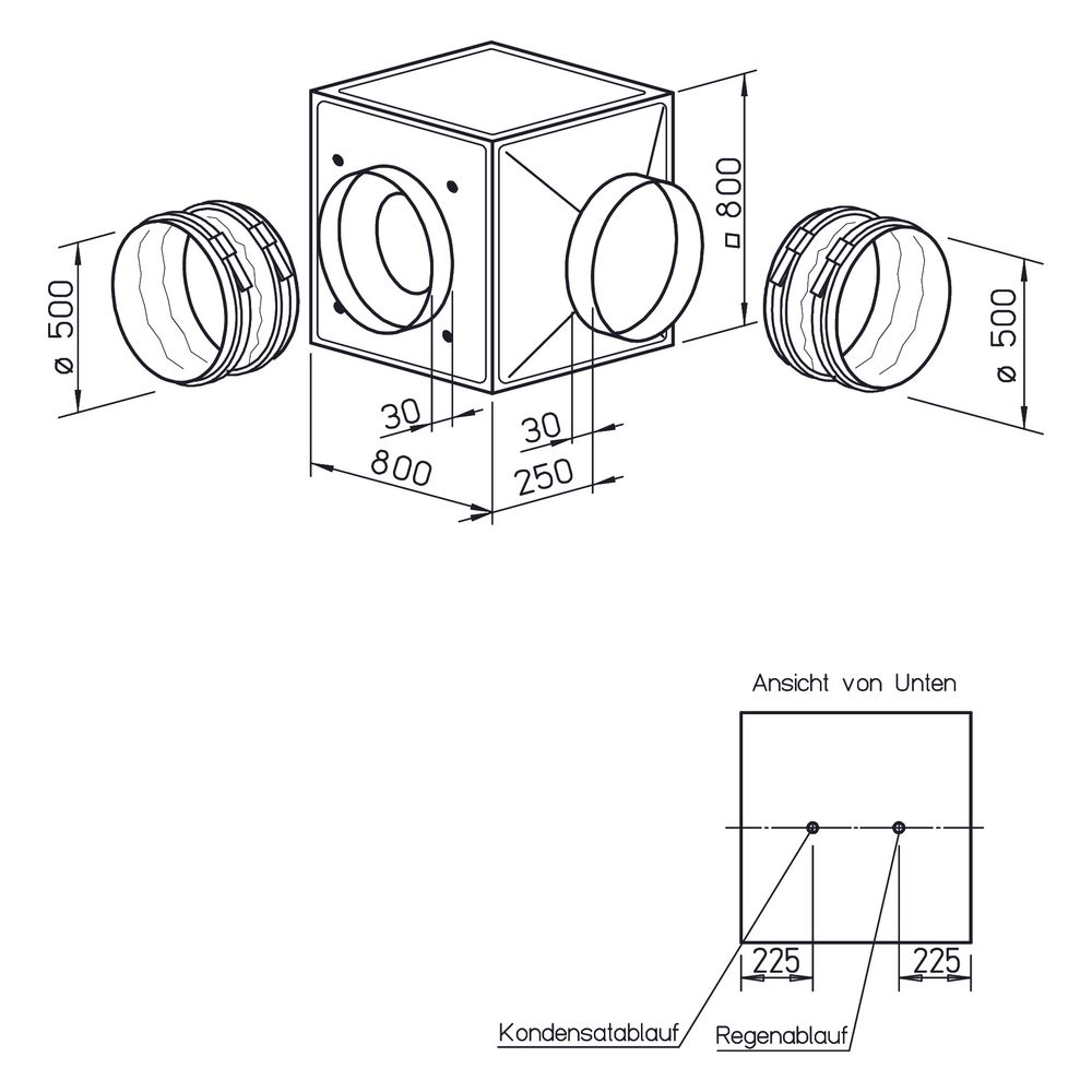 Helios GBD EC 500 A T120 Gigabox EC inkl. Formstück und flexiblen Manschetten DN 500, 3-P... HELIOS-06477 4010184064770 (Abb. 2)
