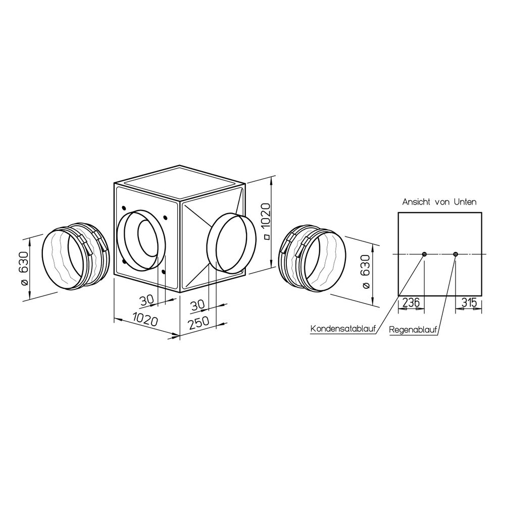 Helios GBD EC 630 T120 Gigabox EC inkl. Formstück und flexiblen Manschetten DN 630, 3-PH ... HELIOS-06485 4010184064855 (Abb. 2)