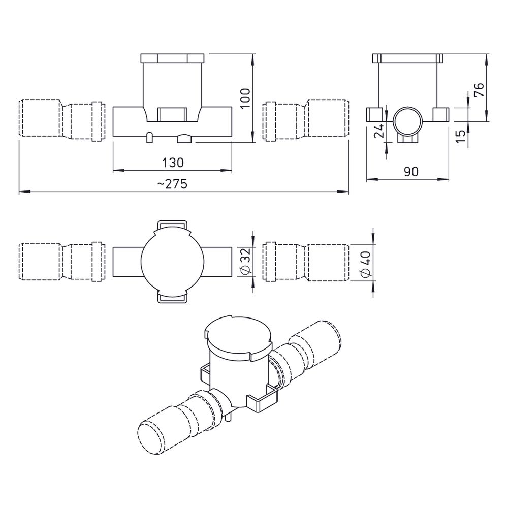 Helios Kugelsiphon AIR1-KS B für bodenmontierte AIR1 Geräte und Kühlregister, Anschluss D... HELIOS-07169 4010184071693 (Abb. 2)
