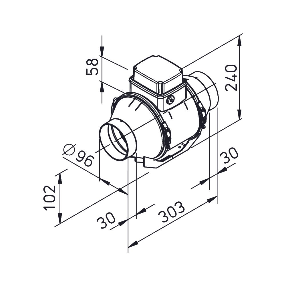 Helios MV EC 100 Multivent-Rohrventilator EC 1-PH 230V regelbar, 280m3/h, 29W, DN 100... HELIOS-09513 4010184095132 (Abb. 2)