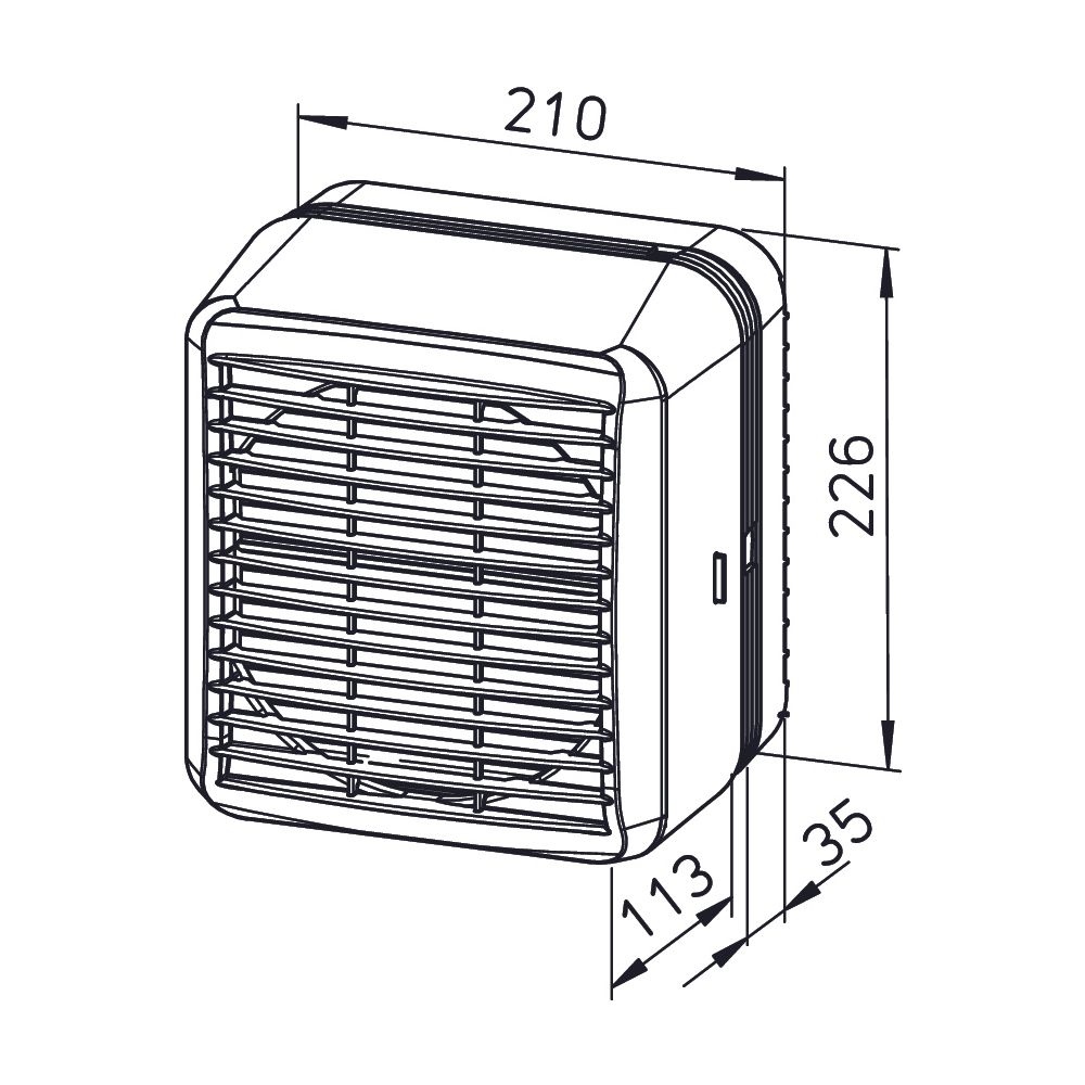Helios Fensterlüfter GX EC 150, mit elektrischem Verschluss, 230m3/h, 0,01kW, 230V... HELIOS-09367 4010184093671 (Abb. 2)