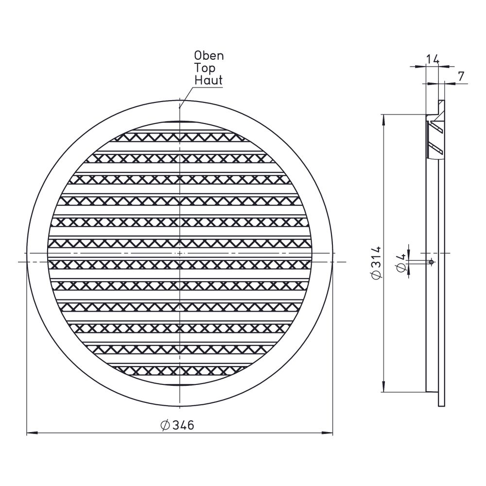 Helios FGR 315 Fassadengitter rund DN 315, Aluminium... HELIOS-40182 4010184401827 (Abb. 2)