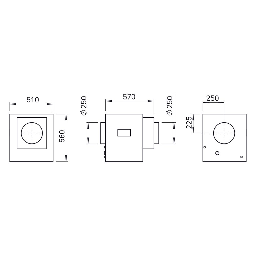 Helios HygroBox KWL HBX 500 EH R Zuluft rechts, Elektro-Vorheizung, 500m3/h, 2,8kW, 230V... HELIOS-40192 4010184401926 (Abb. 2)