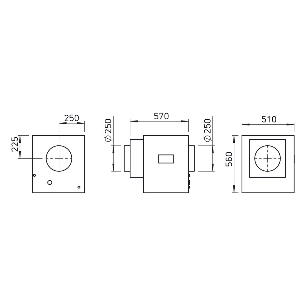 Helios HygroBox KWL HBX 500 EH L Zuluft links, Elektro-Vorheizung, 500m3/h, 2,8kW, 230V... HELIOS-40191 4010184401919 (Abb. 2)
