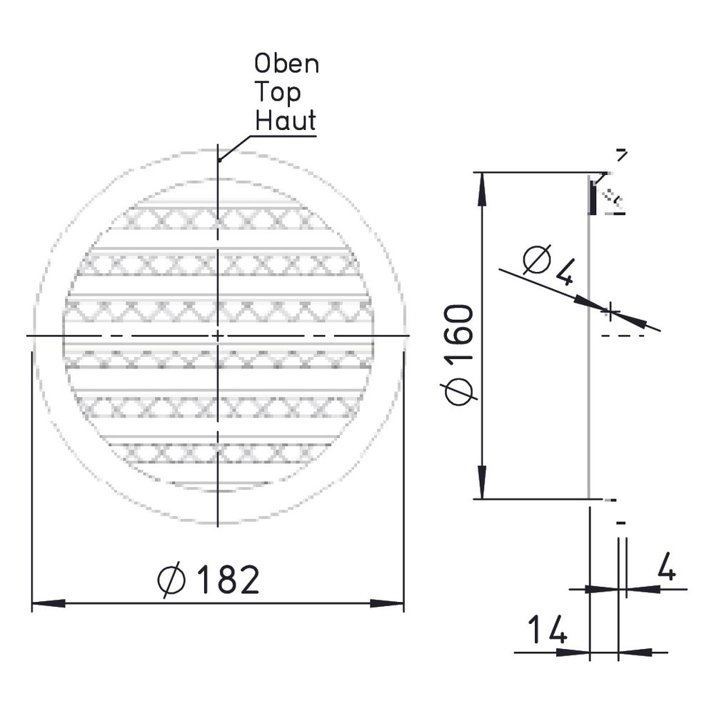 Helios FGR 160 Fassadengitter rund DN 160, Aluminium... HELIOS-40198 4010184401988 (Abb. 2)