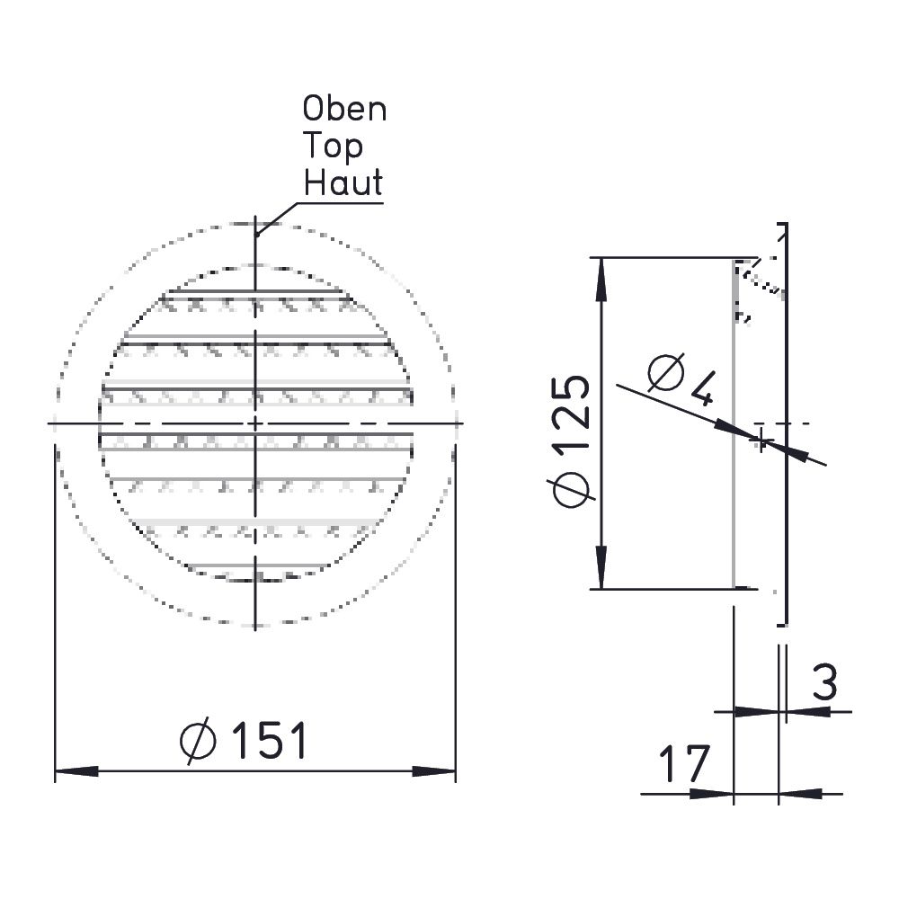 Helios FGR 125 Fassadengitter rund DN 125, Aluminium... HELIOS-40197 4010184401971 (Abb. 2)