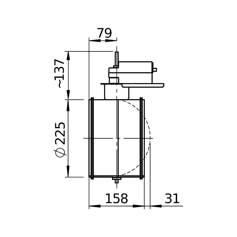 Helios Rohrverschlussklappe RVMD 225/24V, motorisch, 24V, Luftdichtheitsklasse 4, federrü... HELIOS-40245 4010184402459 (Abb. 2)