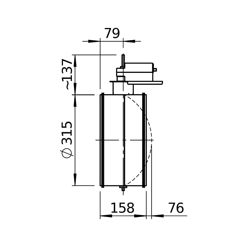 Helios Rohrverschlussklappe RVMD 315/24V, motorisch, 24V, Luftdichtheitsklasse 4, federrü... HELIOS-40247 4010184402473 (Abb. 2)