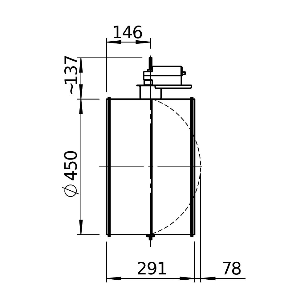 Helios Rohrverschlussklappe RVMD 450/230V, motorisch, 230V, Luftdichtheitsklasse 4, feder... HELIOS-40256 4010184402565 (Abb. 2)
