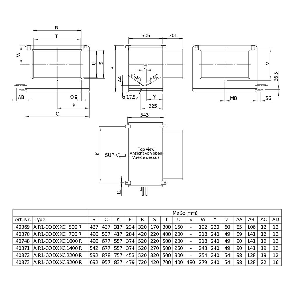 Helios Direktverdampfer AIR1-CO DX XC 500 R als Change-over-Register, Anschluss rechts, R... HELIOS-40369 4010184403692 (Abb. 3)