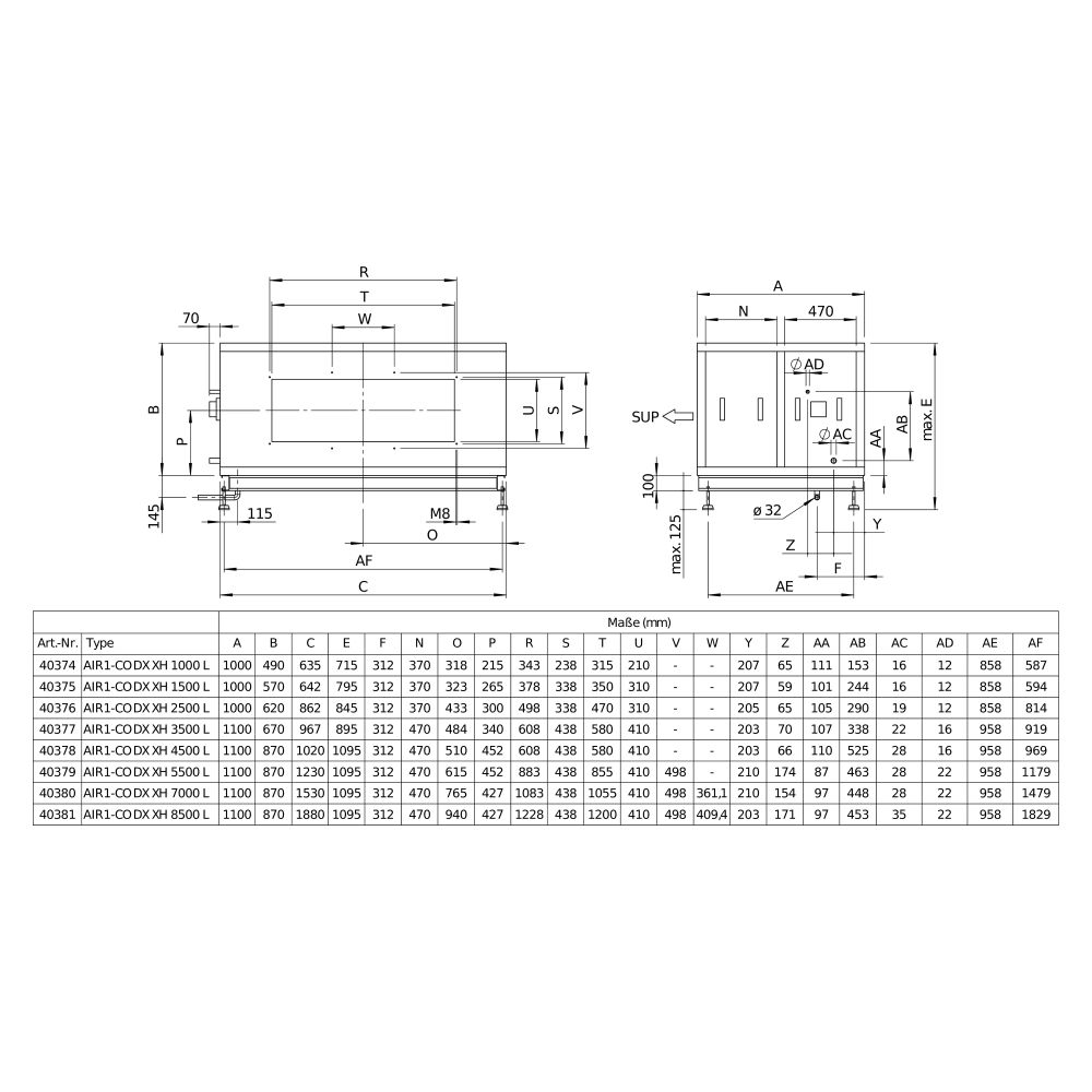 Helios Direktverdampfer AIR1-CO DX XH 5500 L als Change-over-Register, Anschluss links, R... HELIOS-40379 4010184403791 (Abb. 2)