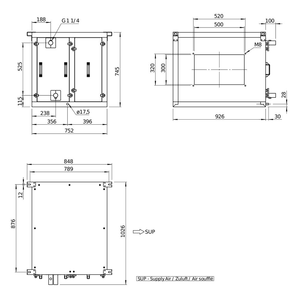 Helios Kühlregister Kaltwasser AIR1-KR KW XVP 2500 R, Anschluss rechts, RAL 7047... HELIOS-40500 4010184405009 (Abb. 4)