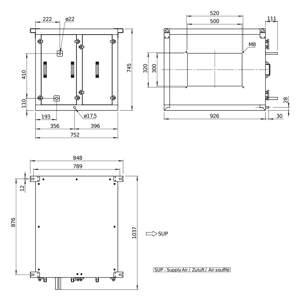 Helios Direktverdampfer AIR1-CO DX XVP 2500 R als Change-over-Register, Anschluss rechts... HELIOS-40506 4010184405061 (Abb. 4)