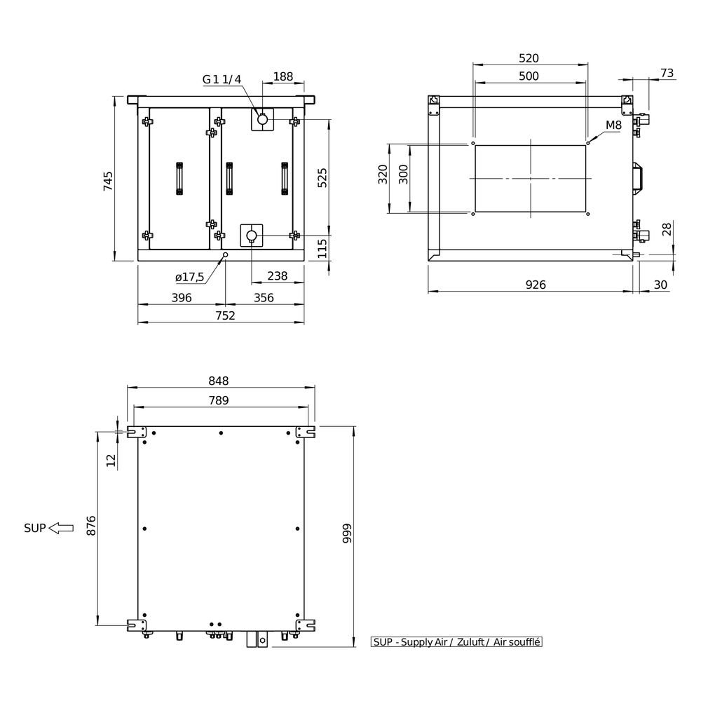 Helios Kühlregister Kaltwasser AIR1-KR KW XVP 2500 L, Anschluss links, RAL 7047... HELIOS-40499 4010184404996 (Abb. 4)