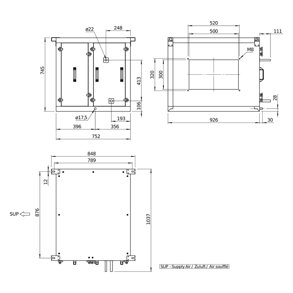 Helios Direktverdampfer AIR1-CO DX XVP 2500 L als Change-over-Register, Anschluss links... HELIOS-40505 4010184405054 (Abb. 4)