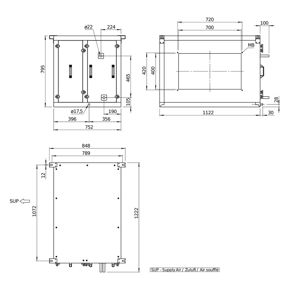 Helios Direktverdampfer AIR1-CO DX XVP 3500 L als Change-over-Register, Anschluss links... HELIOS-40512 4010184405122 (Abb. 4)