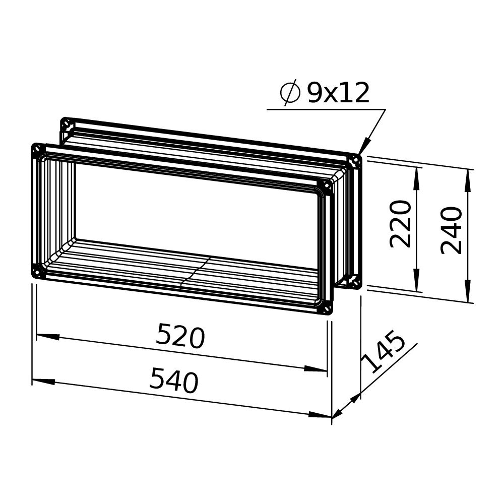 Helios Verbindungsstück AIR1-VS 50/20 flexibel rechteckig 538x145x238mm, mit Flanschen... HELIOS-40740 4010184407409 (Abb. 2)