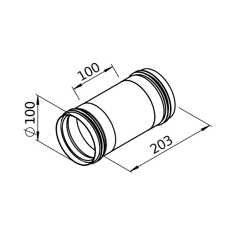 Helios Verbindungsstück FVR 100 flexibel rund, DN 100... HELIOS-40827 4010184408277 (Abb. 2)