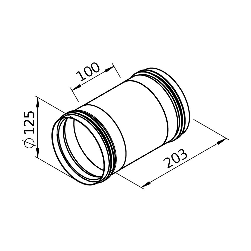 Helios Verbindungsstück FVR 125 flexibel rund, DN 125... HELIOS-40828 4010184408284 (Abb. 2)