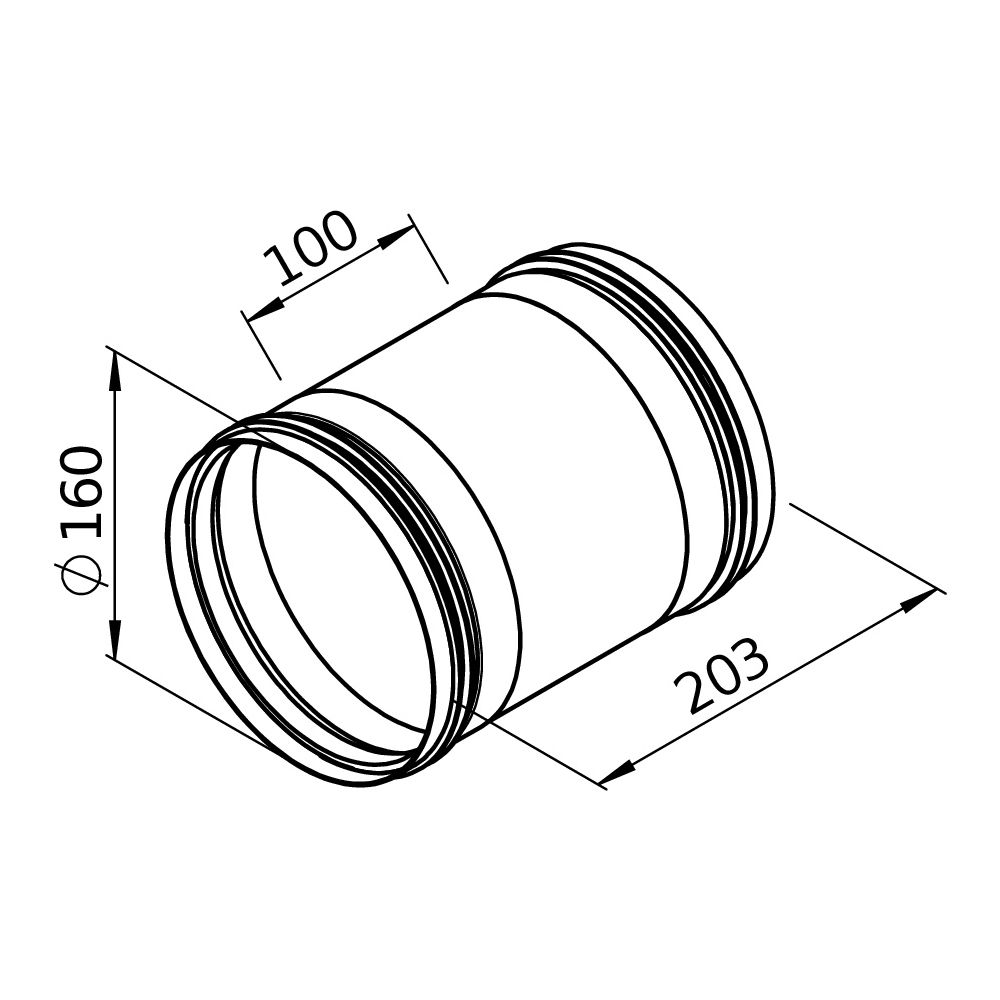 Helios Verbindungsstück FVR 160 flexibel rund, DN 160... HELIOS-40829 4010184408291 (Abb. 2)