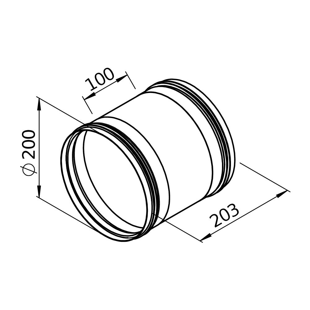 Helios Verbindungsstück FVR 200 flexibel rund, DN 200... HELIOS-40830 4010184408307 (Abb. 2)