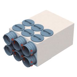 Helios FlexPipe Verteilerkasten FRS-VK 6-75/125, 6 Einzelstutzen rund 75, Anschluss DN 12... HELIOS-03846 4010184038467 (Abb. 1)