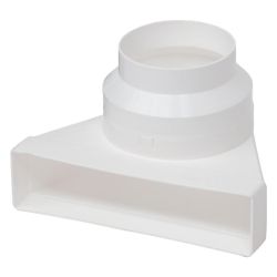 Helios FE 100 Flachkanal-Umlenk-/Übergangsstück 90 Grad, DN 100 auf eckig, Kunststoff, We... HELIOS-00621 4010184006213 (Abb. 1)