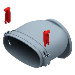Helios FRS-ES 51 FlexPipe Einzelstutzen oval 51mm mit Bajonett-Verschluss für Blechteile... HELIOS-03851 4010184038511 (Abb. 1)