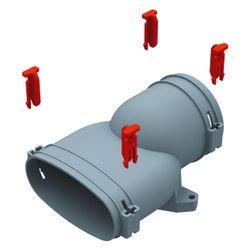 Helios FRS-ÜG 51-75 FlexPipe Übergang Gerade von Rohr oval 51mm auf rund DN 75... HELIOS-03861 4010184038610 (Abb. 1)