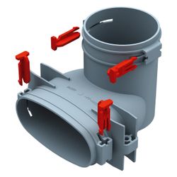 Helios FRS-ÜV 51-75 FlexPipe Übergang vertikal 90 Grad oval 51mm auf rund DN 75... HELIOS-03860 4010184038603 (Abb. 1)