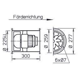 Helios VARW 225/4 EX Radax Hochdruck-Rohrventilator 1-PH, EX, 230V, 950m3/h, 60W... HELIOS-06733 4010184067337 (Abb. 1)