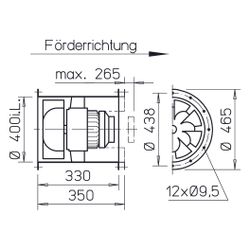 Helios VARD 400/4/2 Radax Hochdruck-Rohrventilator 3-PH polumschaltbar, 400V, 10700m3/h, ... HELIOS-06782 4010184067825 (Abb. 1)