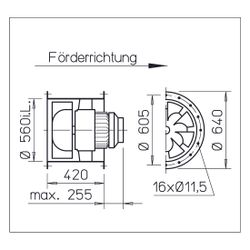 Helios VARD 560/6 EX Radax Hochdruck-Rohrventilator EX, 3-PH 400V, 9360m3/h, 1,1kW... HELIOS-06713 4010184067139 (Abb. 1)