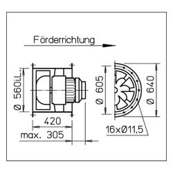 Helios Radax Hochdruck-Rohrventilator VARD 560/4 EX, EX-geschützt, 14.980m3/h, 3,6kW, 3-P... HELIOS-06714 4010184067146 (Abb. 1)