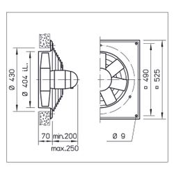 Helios HQD 400/8/4 Axial-Hochleistungsventilator 3-PH 400V, TK, polumschaltbar, Y/YY, 410... HELIOS-01137 4010184011378 (Abb. 1)